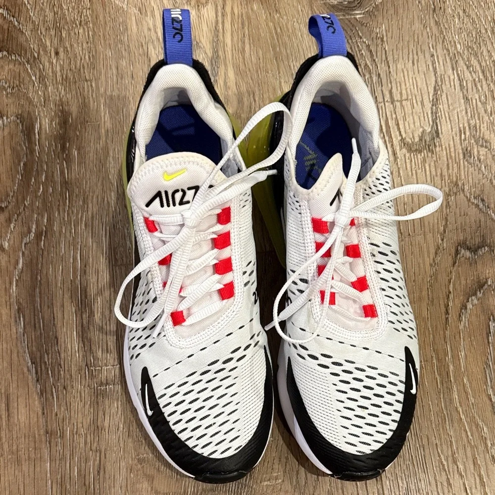 Nike Air Max 270 White Black with Lime Accents - Picture 2 of 6